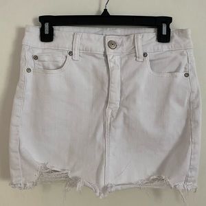 American Eagle White Denim Mini Skirt